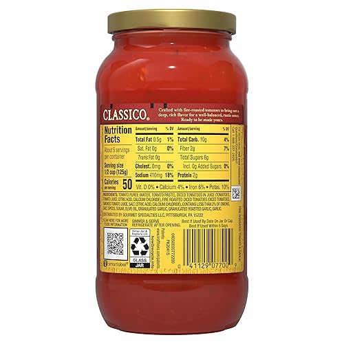 Miniatura 7 de Classico Salsa de pasta de espaguetis de tomate asado al fuego y ajo (tarro de 24 onzas)