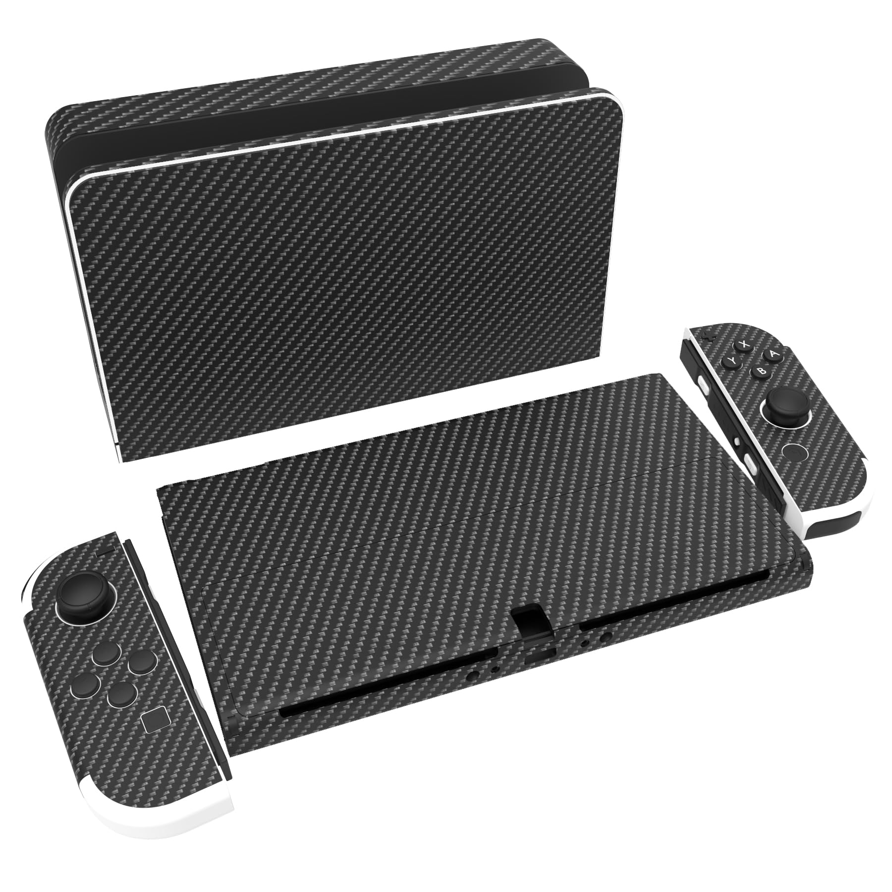 PlayVital Pegatina Protectora Completa para Nintendo Switch OLED - Calcomanías Decorativas para Joy-con y Consola, Skin Stickers Adhesivos (Azul Nebula) — view 18
