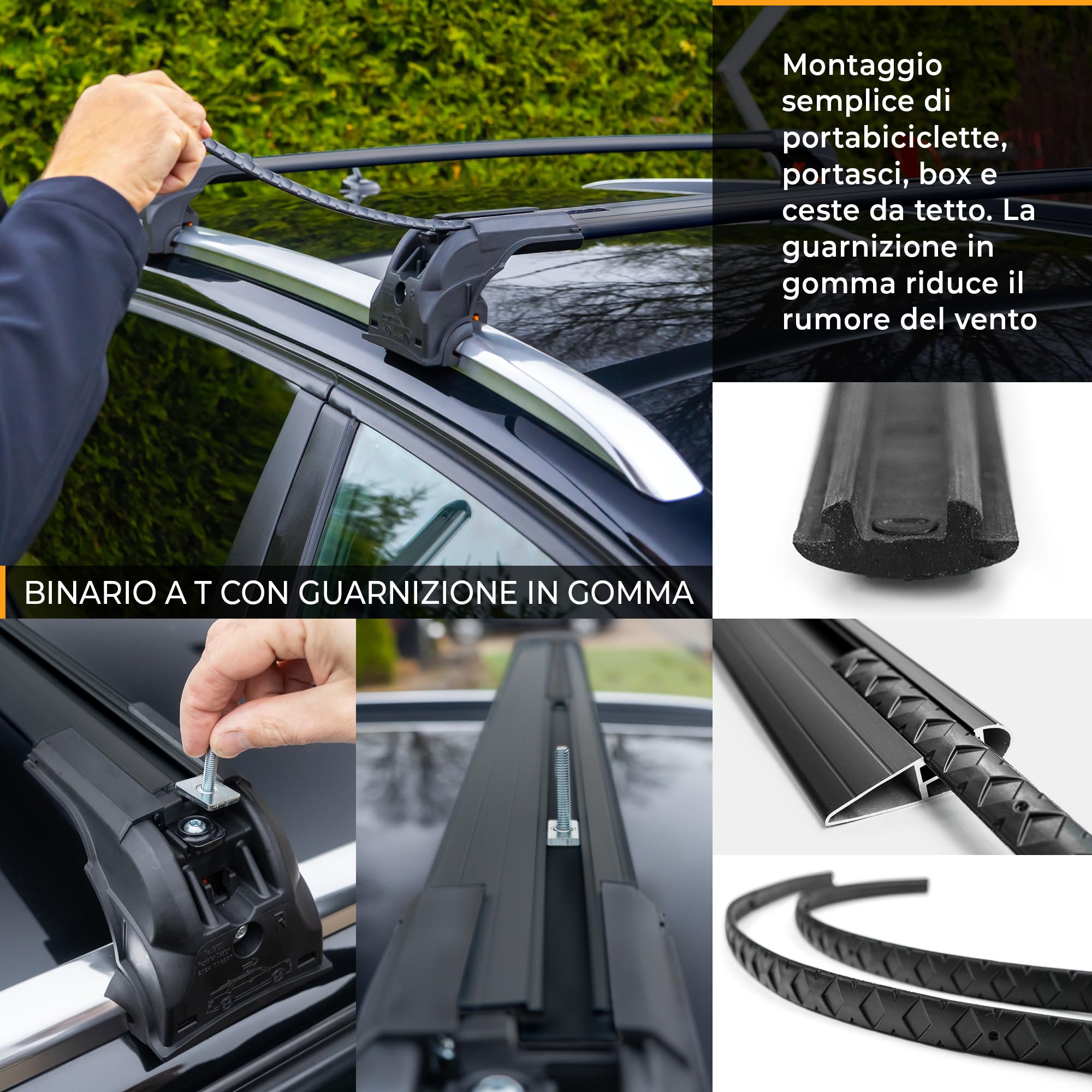 CHROMEMASTER Barre Portatutto Tetto e Gradino per Portiera Auto Compatibili con BMW X1 2015-2022; Portapacchi da Tetto per Box, Portabici, Scala | Ideale per Viaggi, Vacanze, Uso Quotidiano