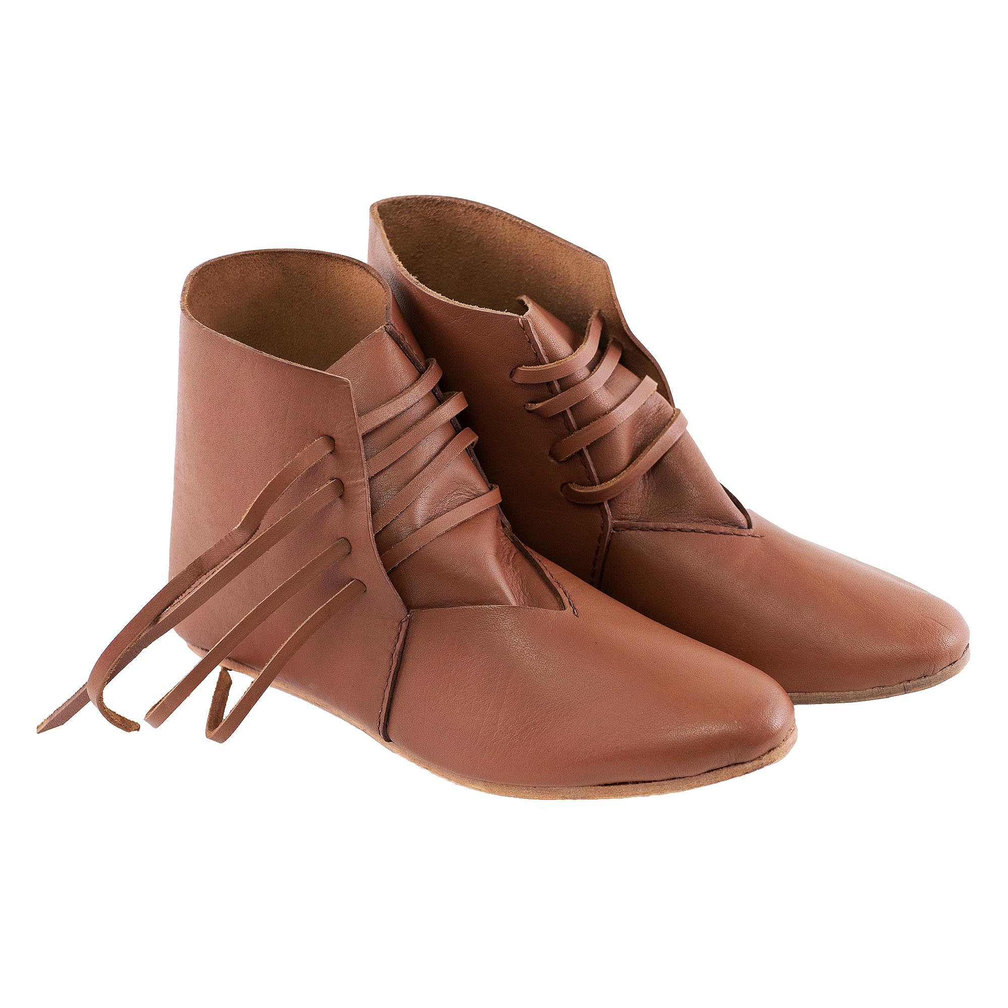 Mittelalter Schuhe Dunkelbraun mit Ledersohle London