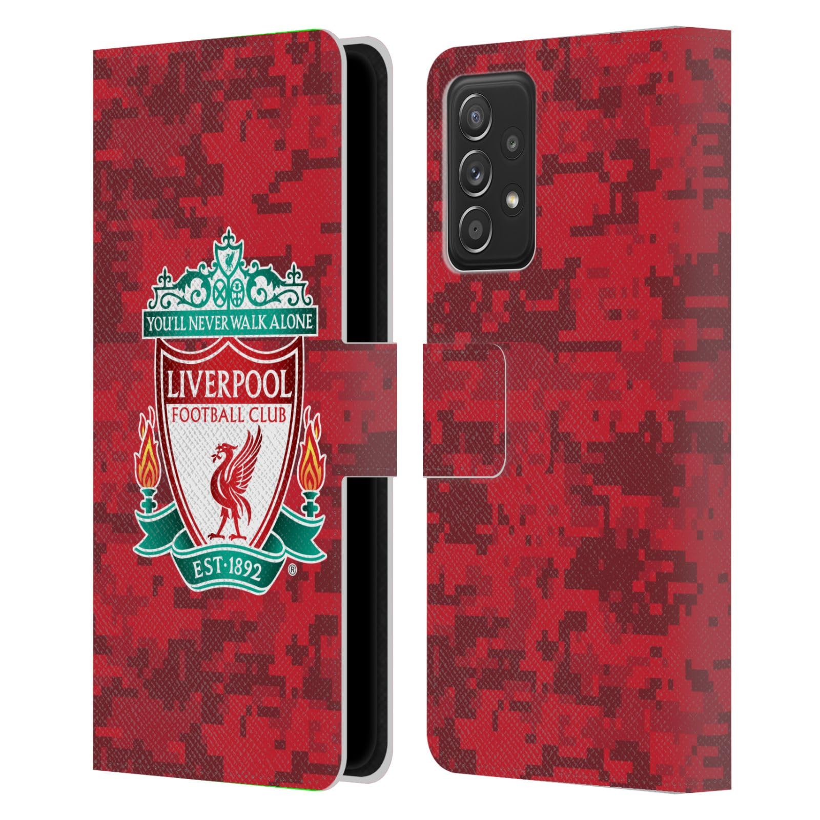 Head Case Designs Officially Licensed Liverpool Football Club Home Red Crest Digital Camouflage Leather Book Wallet Case Cover Compatible With Samsung Galaxy A53 5G (2022)