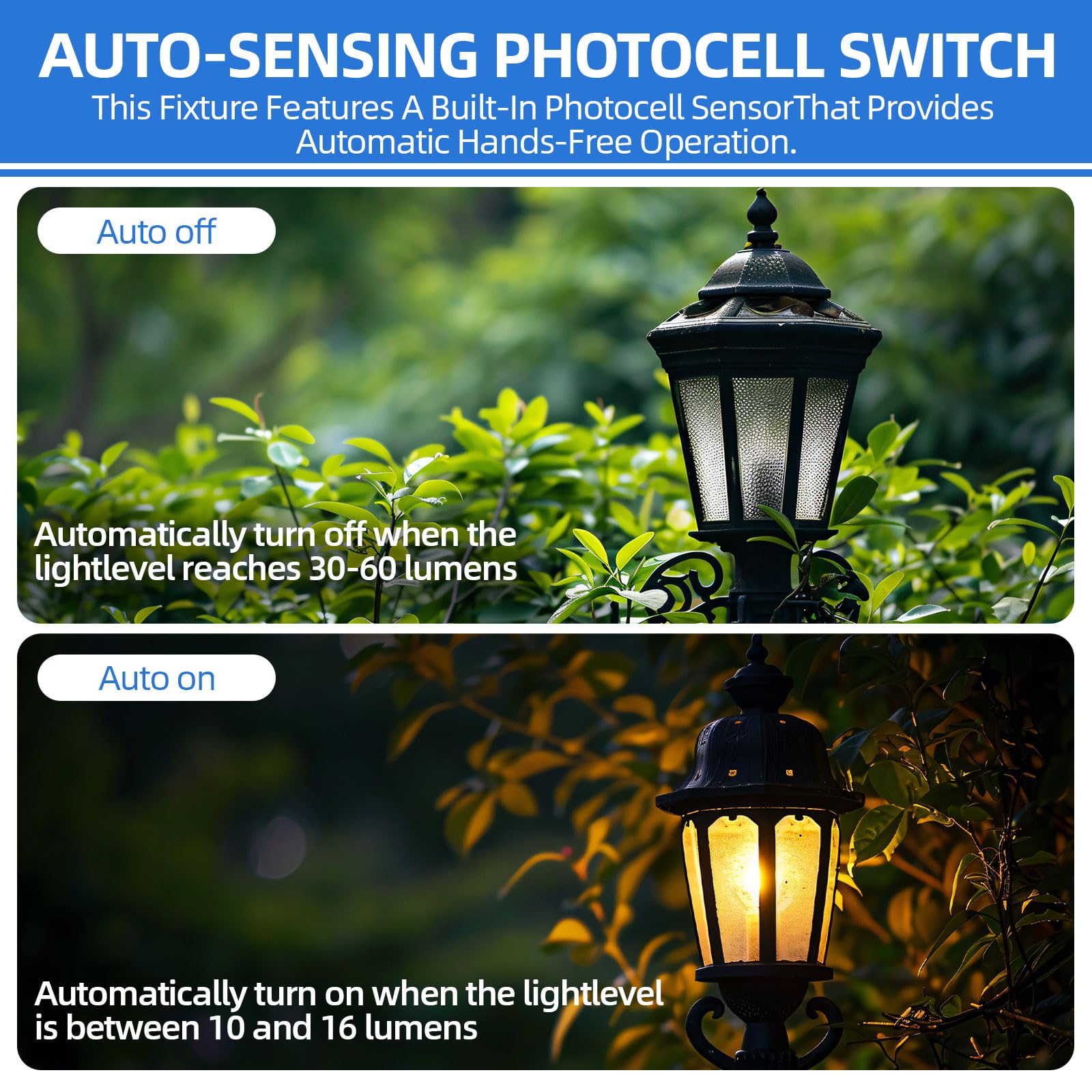 1 Pack Photocell Sensor for Outdoor Lights, 120-277VAC Wide Voltage, 50/60 Hz Dusk to Dawn Photocell Switch, IP54 Waterproof for High Power Loads in Commercial or Industrial — Amazon image 5