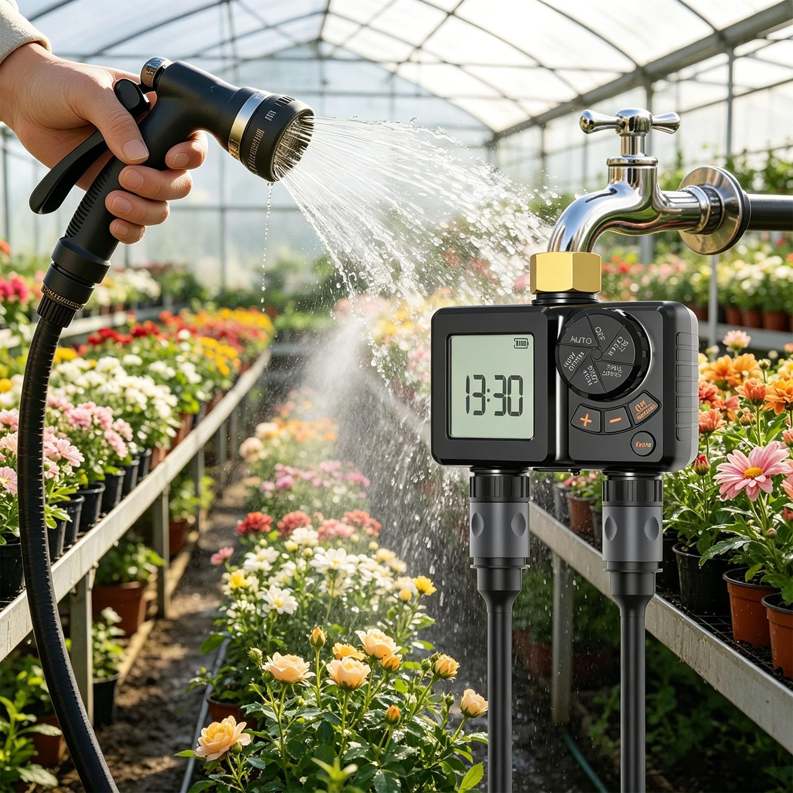 Regolatore automatico di irrigazione delle piante con due impostazioni di