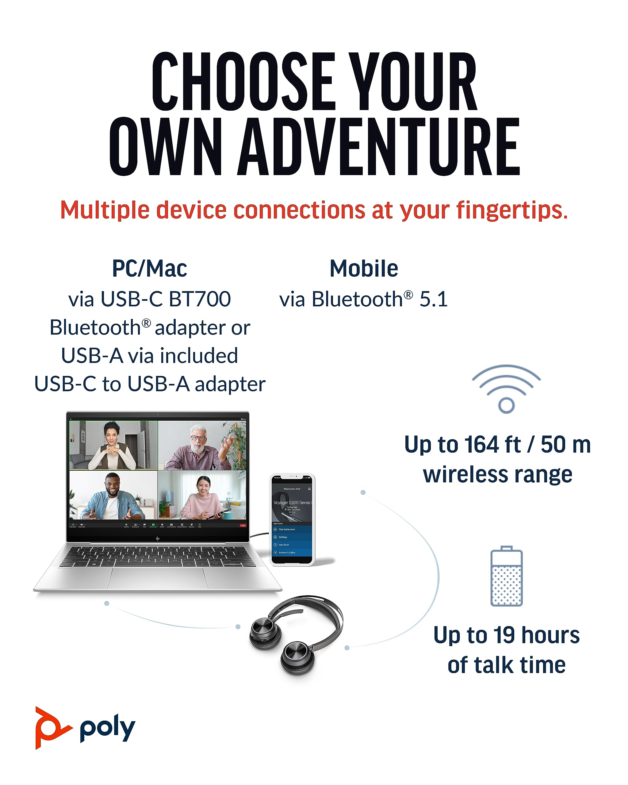 Amazon.co.jp: 【Amazon.co.jp限定】Poly ワイヤレスヘッドセット