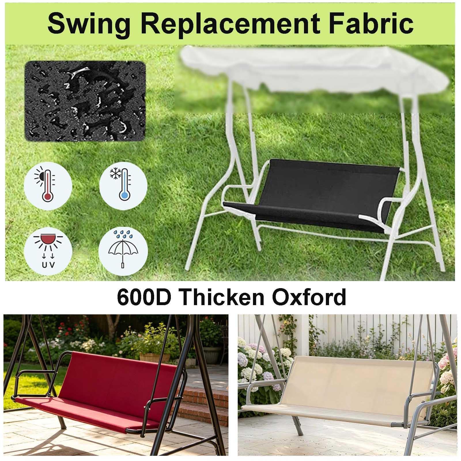 Fodera di Ricambio per Cuscino per Dondolo da Patio Tessuto Oxford 600D Coprisedile di Ricambio Impermeabile per Veranda, Giardino, Cortile, Altalene ,Coffee-158×54×54cm
