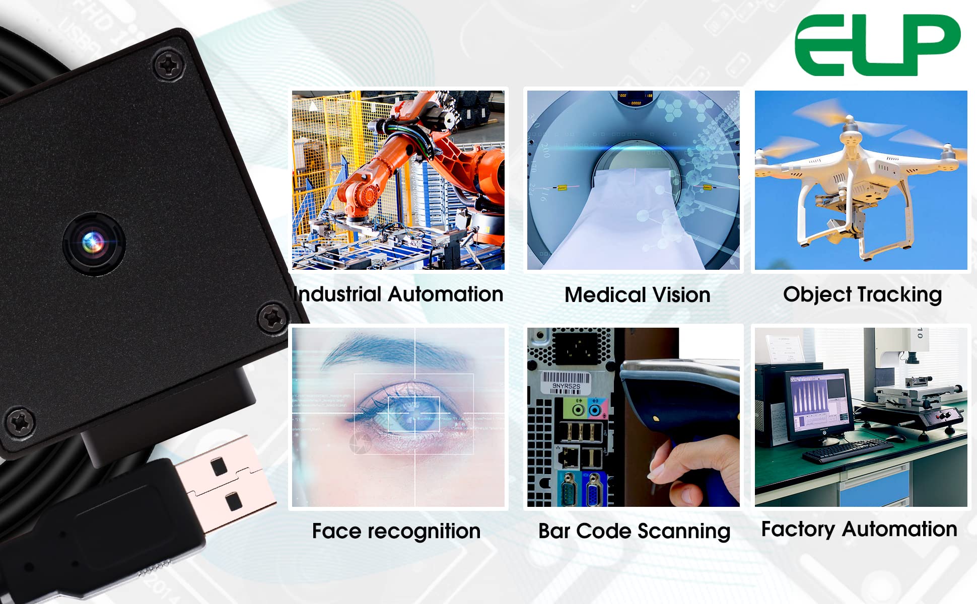 ELP Telecamera USB autofocus da 16 MP con custodia in metallo, mini webcam UVC USB2.0 4K con obiettivo 68 senza distorsione sensore IMX298 per PC e sorveglianza domestica