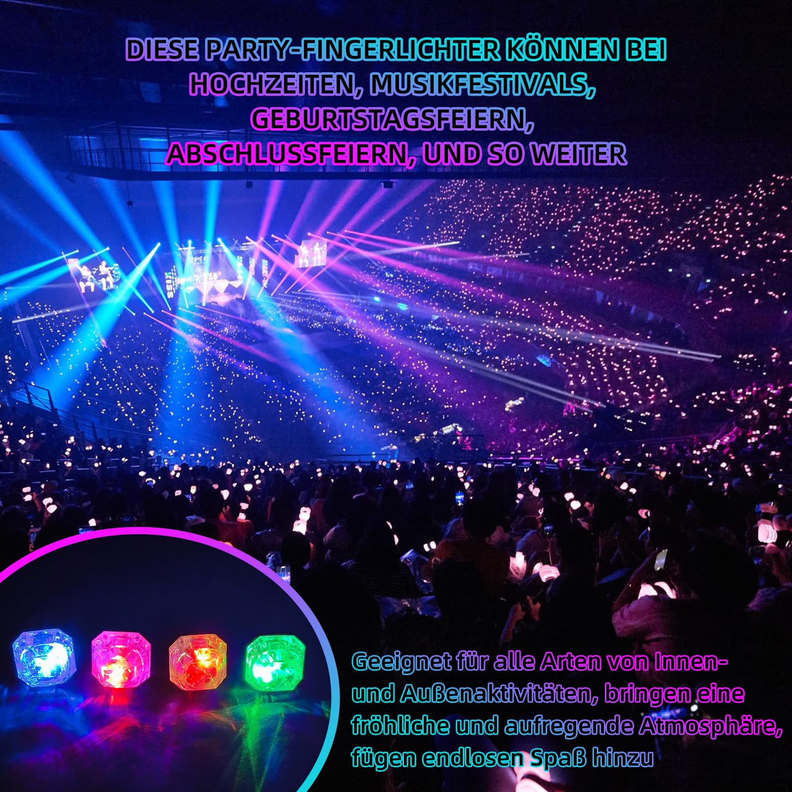 24 PCS Anillos Diamantes Luminosos LED Luces Juguetes Anillos de Dedos Brillantes para Fiestas Cumpleaños Boda Decoración