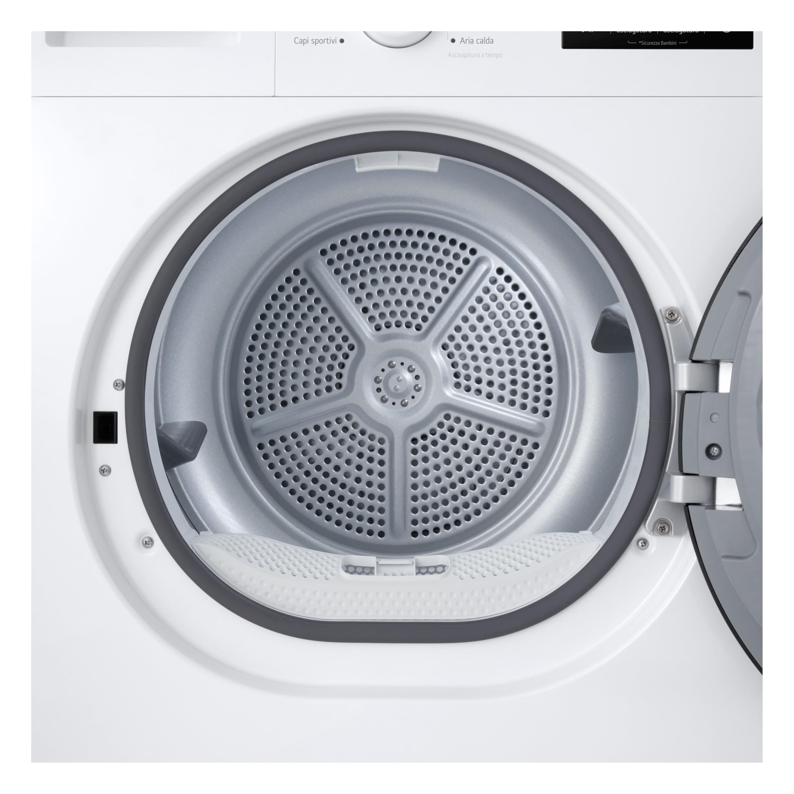 LG RNA1008NWK Asciugatrice Pompa di Calore 8 kg, Classe D, Asciugatura Delicata a Bassa Temperatura con Sensore, Serie A1, 8 Programmi, Cestello in Acciaio Galvanizzato, Bianco