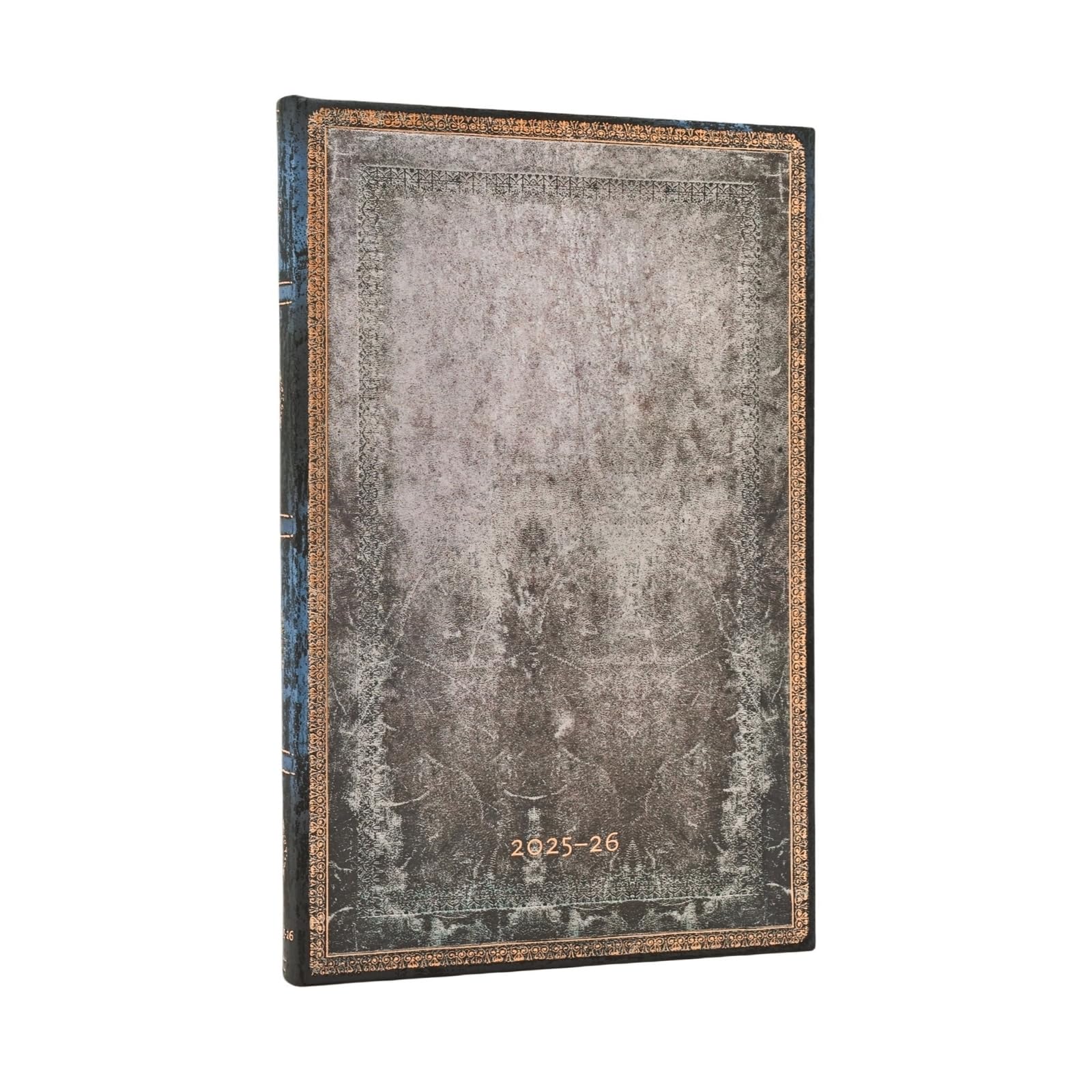 2026 Dove Grey (Old Leather Collection) Maxi 18-month Vertical Hardcover Flexi Dayplanner 2025-2026 (Elastic Band Closure): Kalendarz 18-miesięczny
