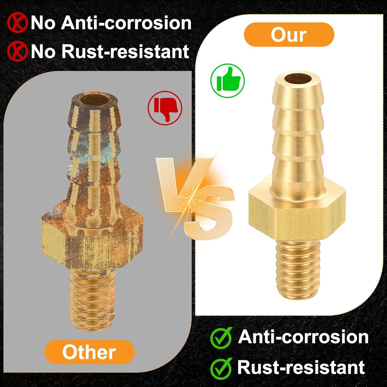 HARFINGTON 10pcs 4mm to M4x0.7 Male Brass Hose Barb Fitting Metals Splicer Mender for 3D Printing, Air Compressor, CNC Machine, Dies