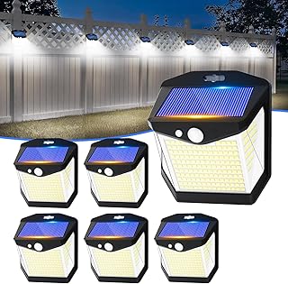 Solarlampen LED Strahler Außen mit Bewegungsmelder: 6 Stück 248 LED Aussen Solar Lampe Outdoor IP65 Wasserdicht Solarleuchte Licht Aussenleuchte 3 Modi Solarlampe 270° Solarlicht Garten Wandleuchte