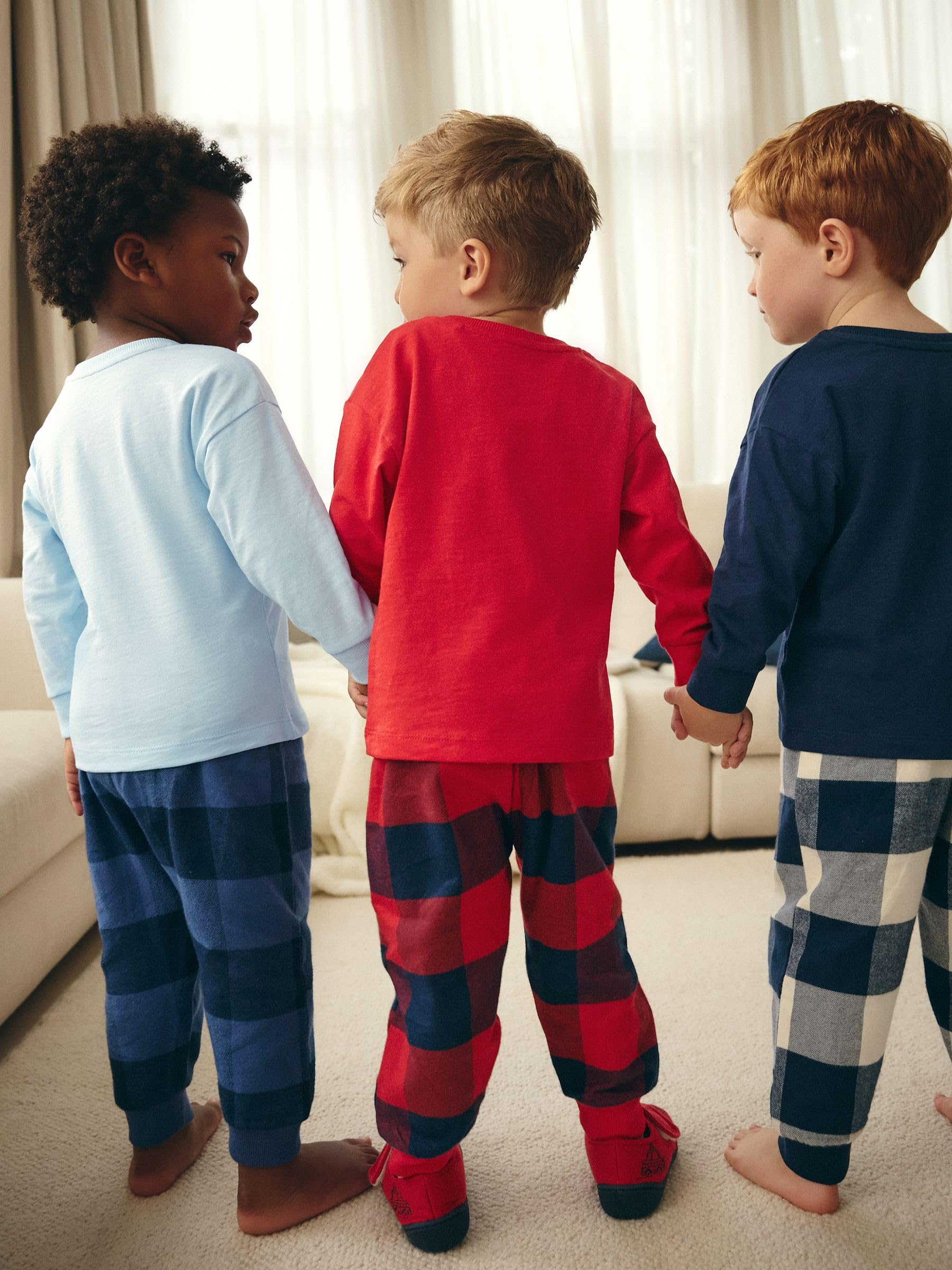 NEXT Jungen Schlafanzughose mit Karomuster im 3er-Pack 74-152