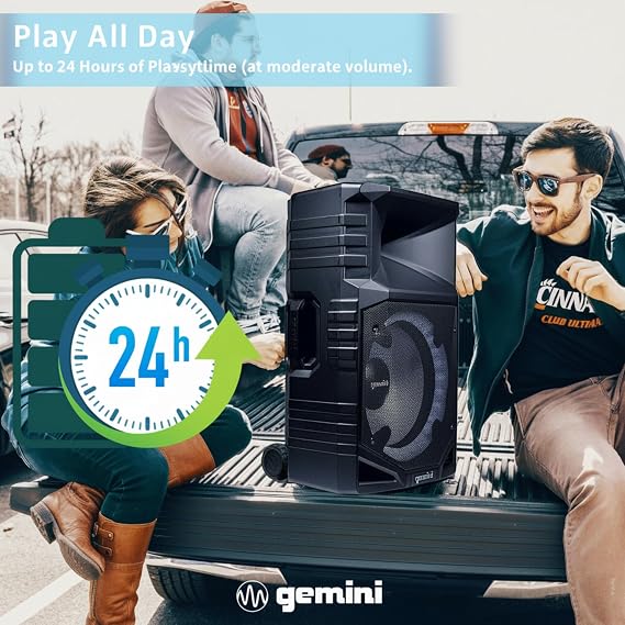 Gemini 15 Bluetooth Party Tower Speaker, 1400 Watts (GXP-T1500)