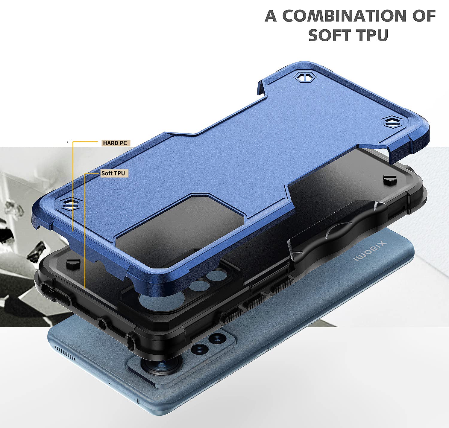 XINYEXIN Cover Per Oppo A76/A36/Realme 9i | Custodia Antiurto Con Supporto Anello 360° | Traslucida Verde Scuro + Piastra Magnetica
