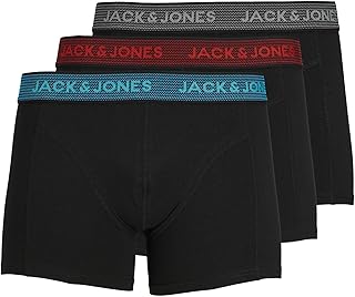 JACK & JONES Men's Jacwaistband Trunks 3 Pack Noos Trunks (pack of 3)