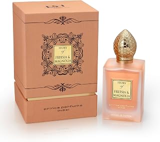Prince Parfums Dubai - Story of Freesia Magnolia For Women - 3.4 Ounces - Extrait de Parfum - Delicate Bouquet of Freesia, Magnolia - Essence of Femininity & Beauty