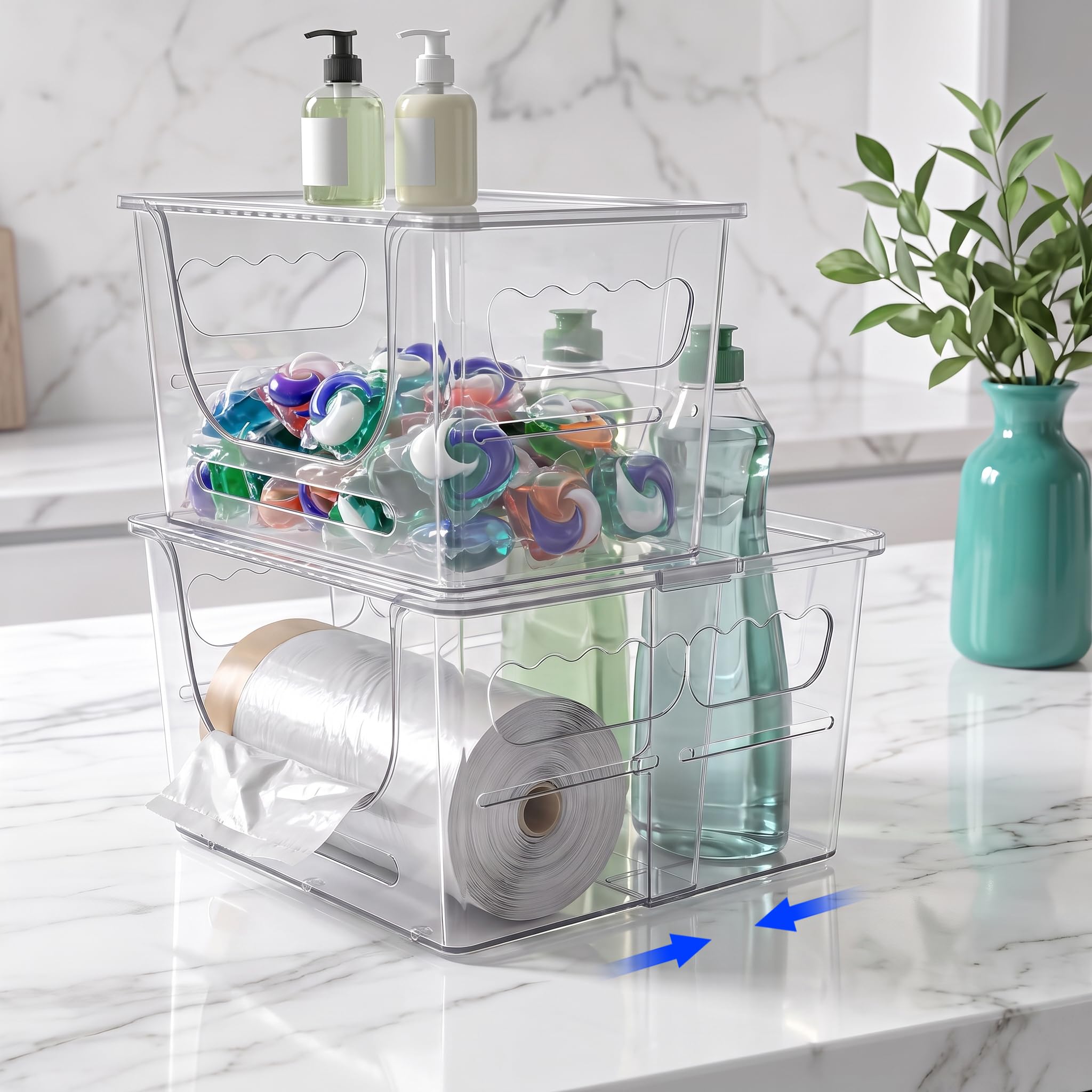 Two-pack clear bag holders