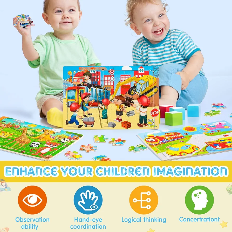 Amazon.com: Chivao 18 Pack 30 Pieces Puzzles for Kids Ages 4