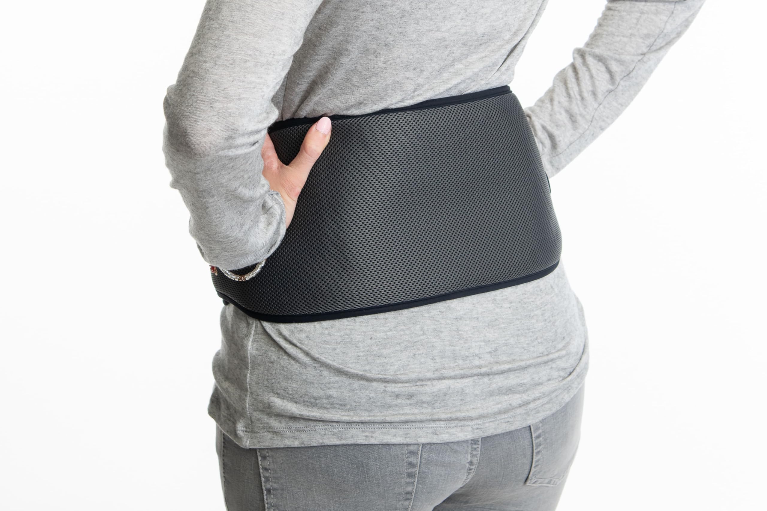 Thermofits Termoforo lombare irradiante ad infrarossi con alimentazione a batteria, Nero