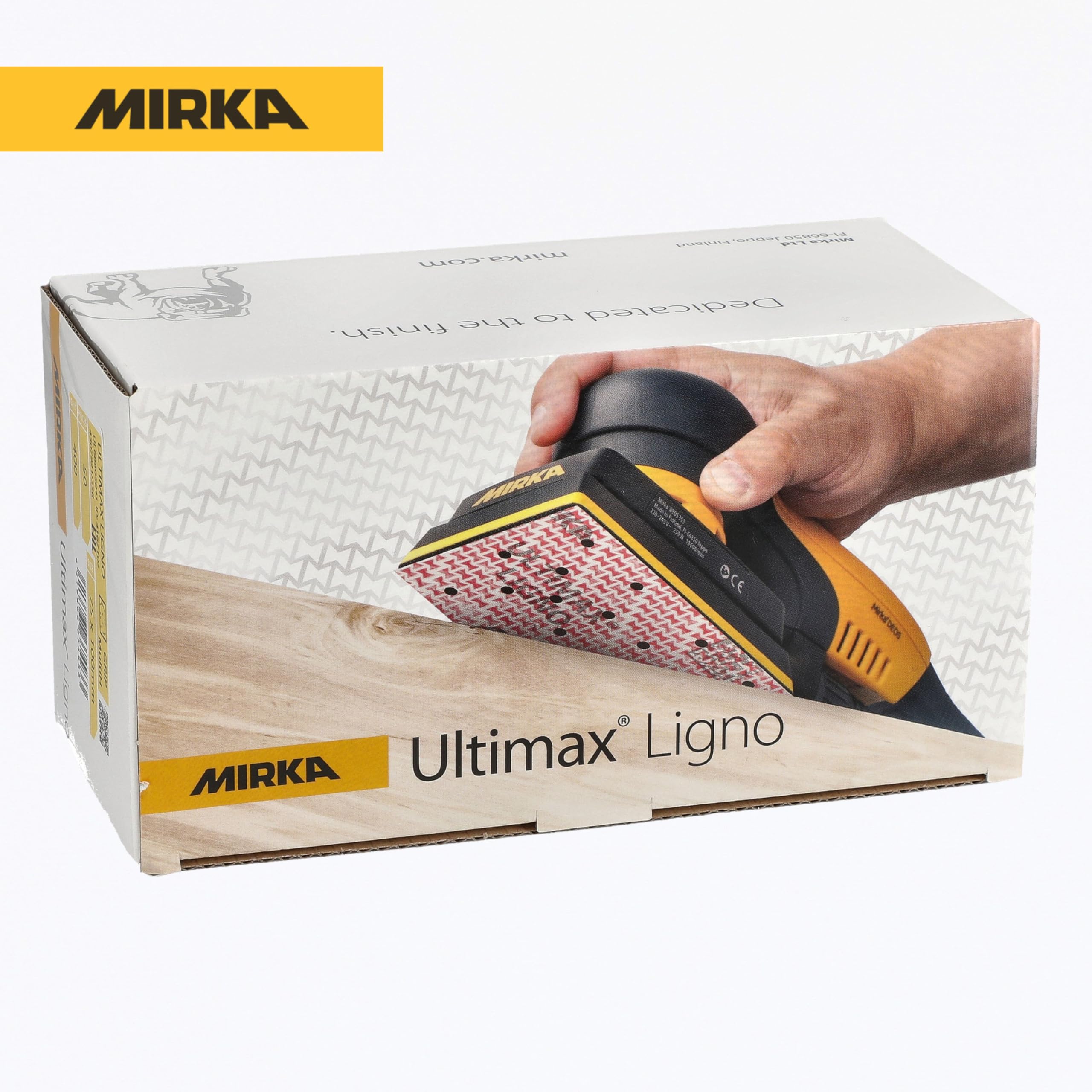 Mirka Ultimax Ligno Carta abrasiva 81x133 mm, grana P120, con fissaggio a strappo e foratura multifit per lavorare senza produrre polvere, confezione da 50 pezzi