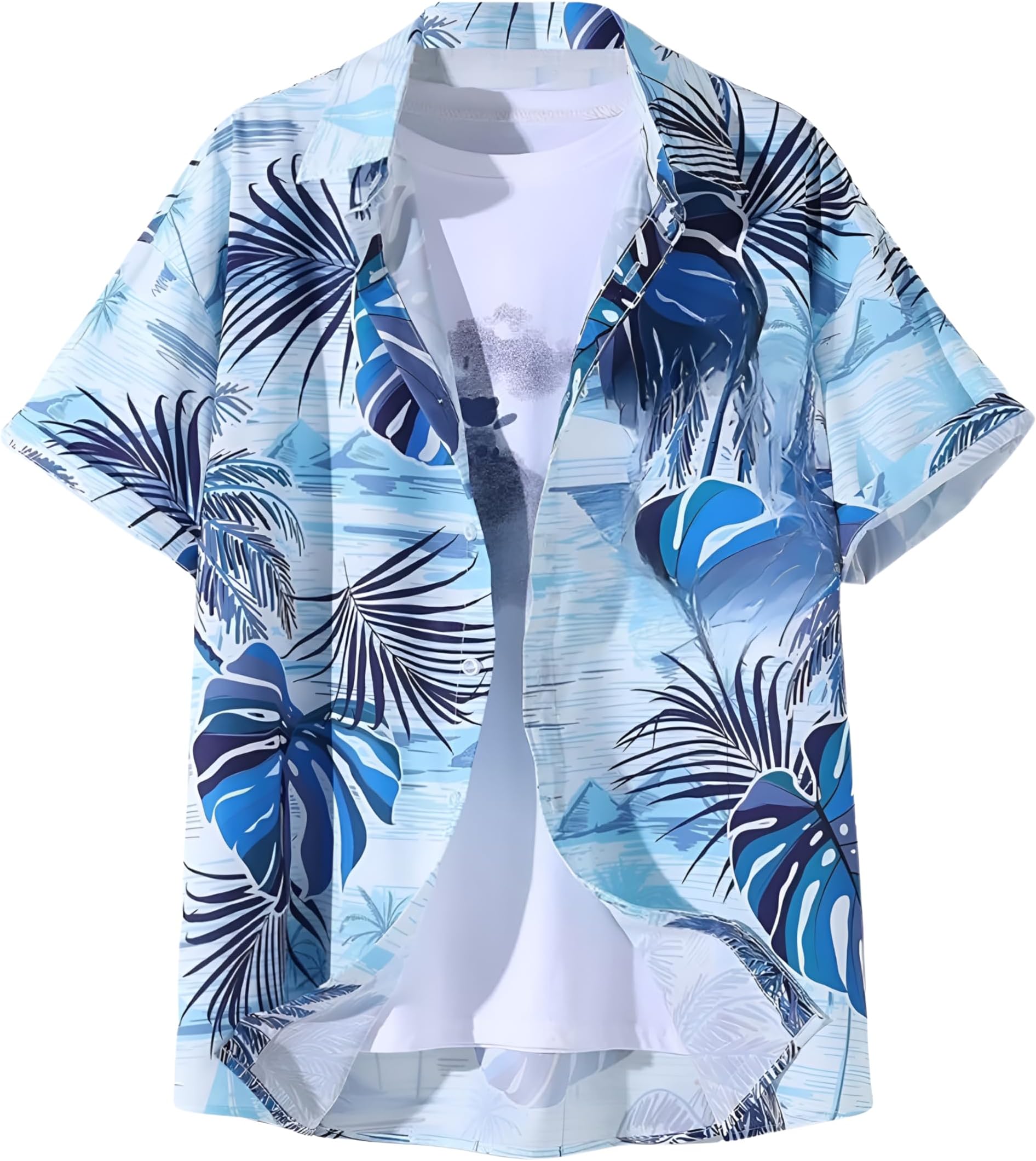 DHRUVI TRENDZ Menโs Tropical Printed Shirt | Hawaiian Beach Wear Summer Shirt for Men | Lightweight Breathable Casual Half Sleeve Button Down Shirts | Vacation Resort Wear