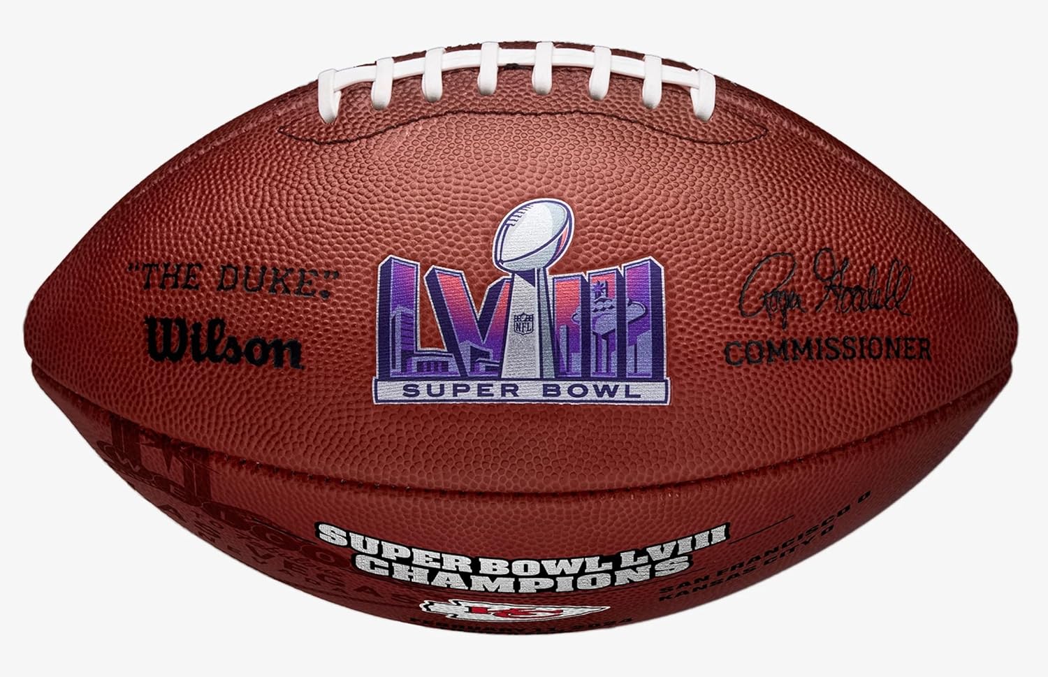Kansas City Chiefs Super Bowl LVIII 58 Champions Leather Authentic Football by Wilson