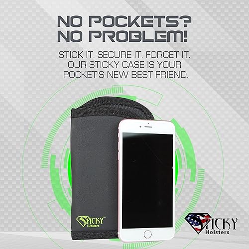 Miniatura 3 de Sticky Holsters Funda para teléfono celular T-3 – Funda para teléfono celular – Se adapta a teléfonos de 7 x 4 pulgadas con o sin funda – IWB o