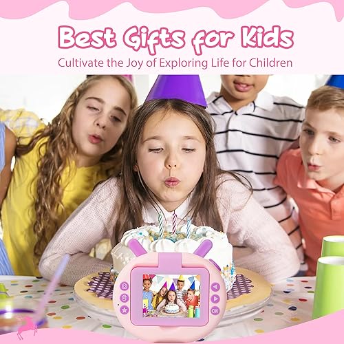 Miniatura 9 de eWonLife Juguetes de cámara selfie para niños, pantalla abatible de 180 para niños de 3 a 12 años, videocámara digital 1080P para niños, regalos de