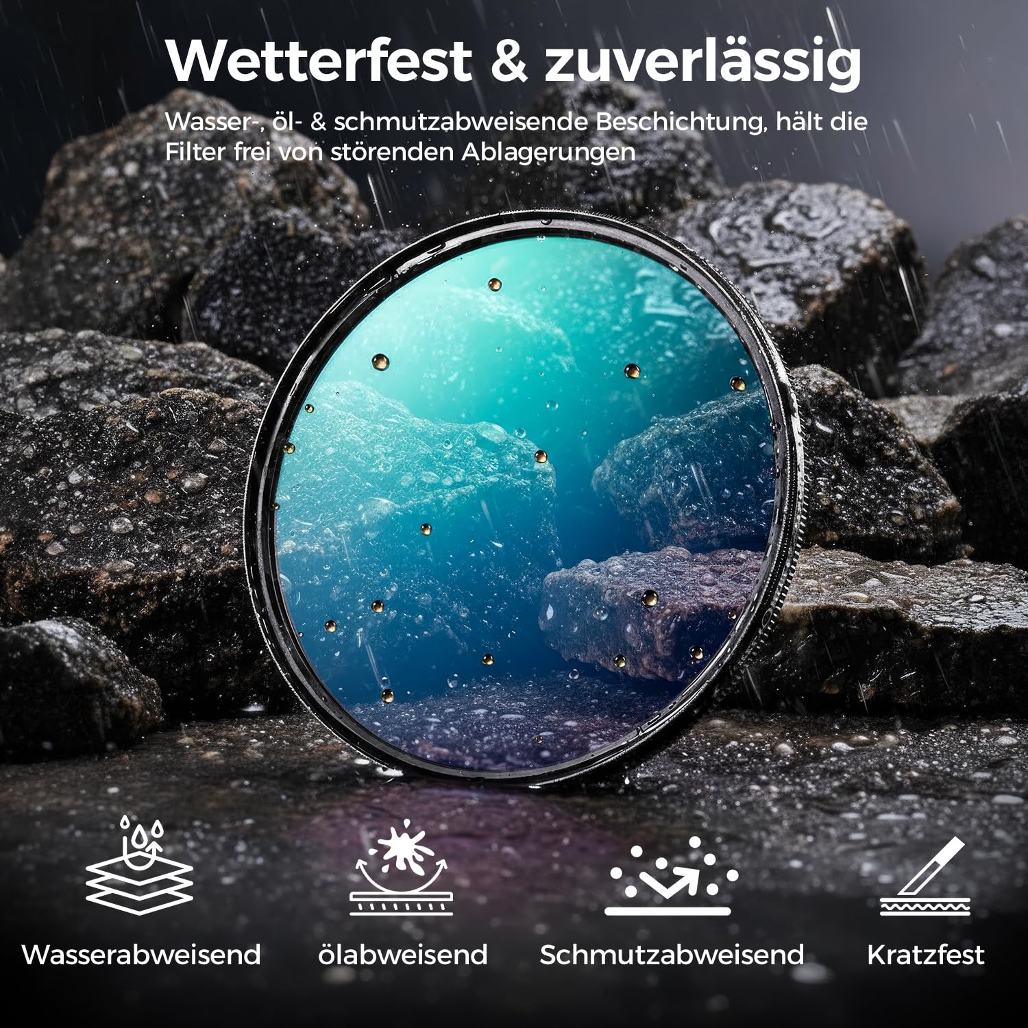 Rollei F:X Pro CPL Rundfilter 77 mm Polfilter mit hoher Farbtreue und Reflexionsfreiheit für Klare Lebendige Bilder Wetterfester Schraubfilter aus Premium-Glas für Kameraobjektive