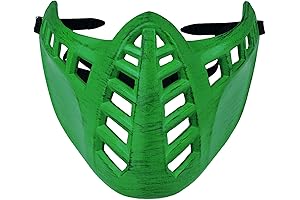 MK Reptile Mask, Jade Sub-Zero Kabal Saibot Scorpion Smoke Resin Mask Green Halloween Costume Accessory