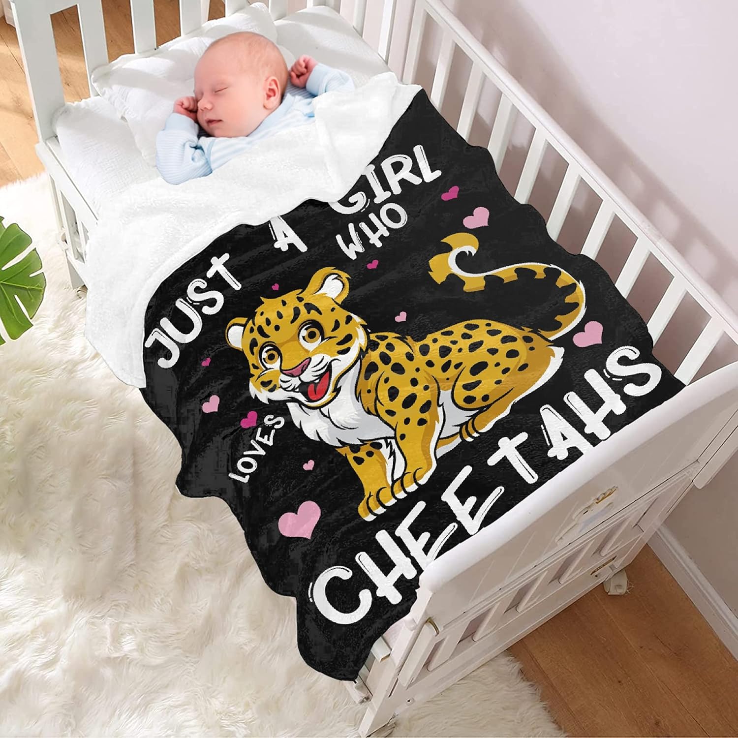 Cheetah Blanket for Girls, Cheetah Gifts for Girls, A Girl Who Loves Cheetahs Print Throw Blankets, Cheetahs Stuff for Girl, Cute Animal Quilts, Lightweight Flannel,60"x50" for Teens