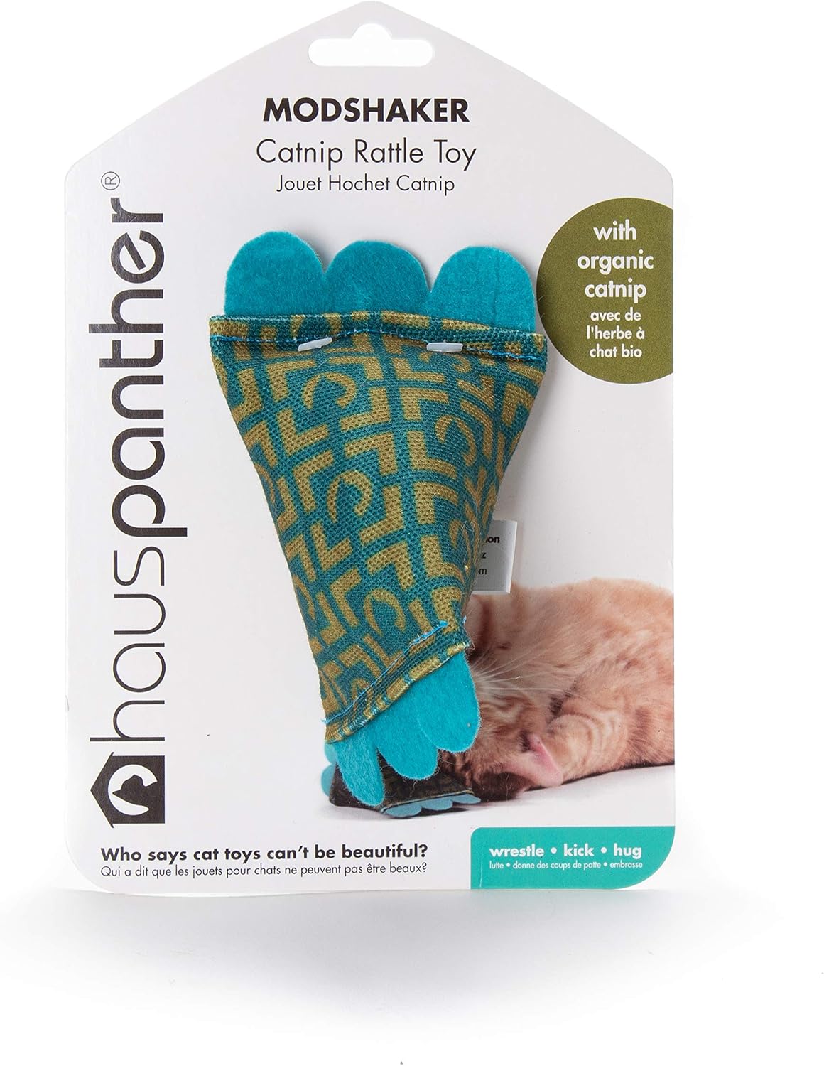 Hauspanther Collection ModShaker Catnip Rattle Cat Toy by Primetime Petz, Ocean