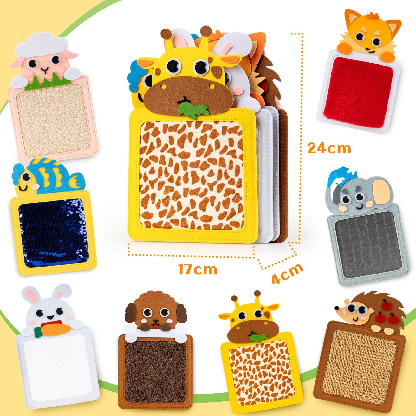 8PCS Tapis Sensoriel Bébé: Jouets sensoriels pour bébés et Enfants en Bas âge - Carreaux Tapis Sensoriel Animaux texturés Tactiles pour Enfants autistes