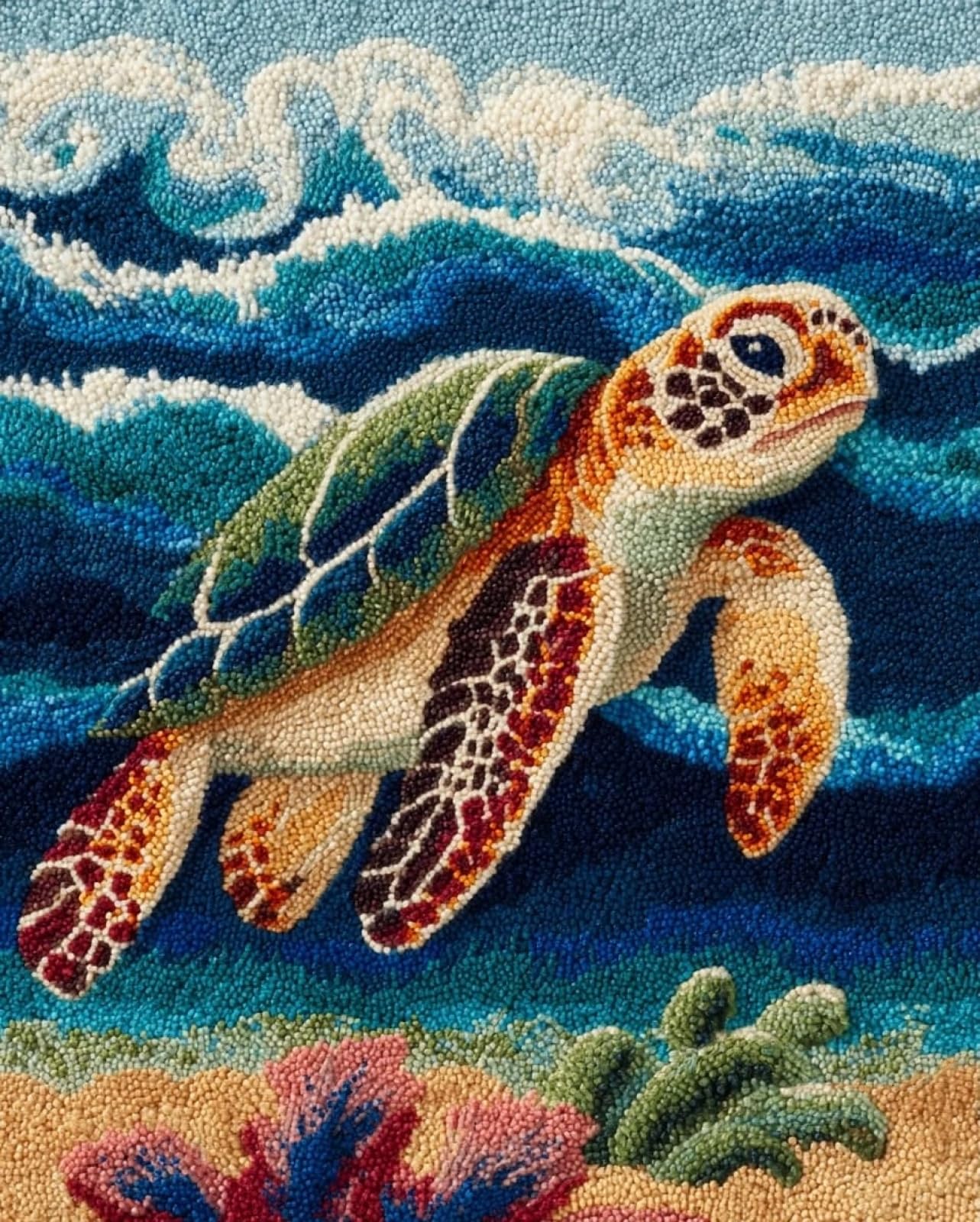 Wallphantom Latch Hook Crafts Kits for Adults,Animals, sea Turtles