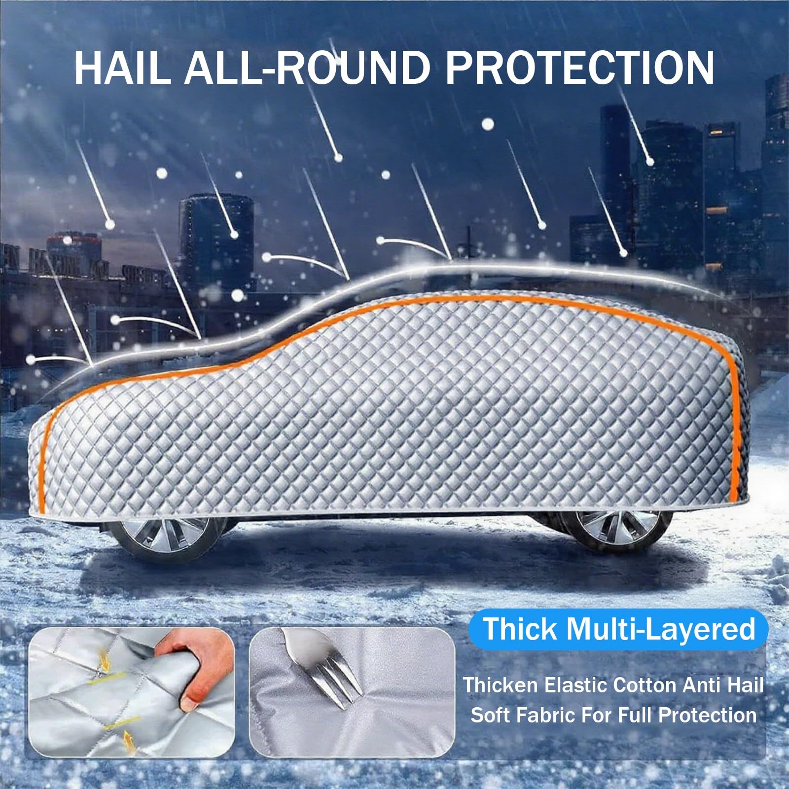 Telo Copriauto Antigrandine per Mercedes CLA Coupe C117/C118 Coupe 2013-2025,Telo Copriauto Invernale, Anti-UV, Anti-Grandine, Anti-Neve, Anti-Graffio, Antivento