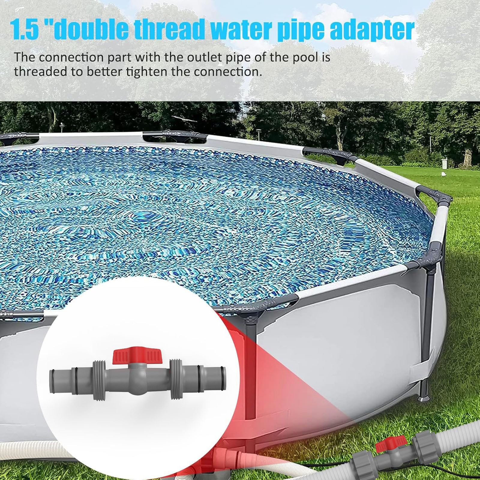 KKXXYQFC Adaptador de Manguera de Piscina Acoplador de interconexión con Juntas tóricas de Goma Junta de tubería de Repuesto para Piscinas al Aire Libre domésticas Junta de tubería de Repuesto para