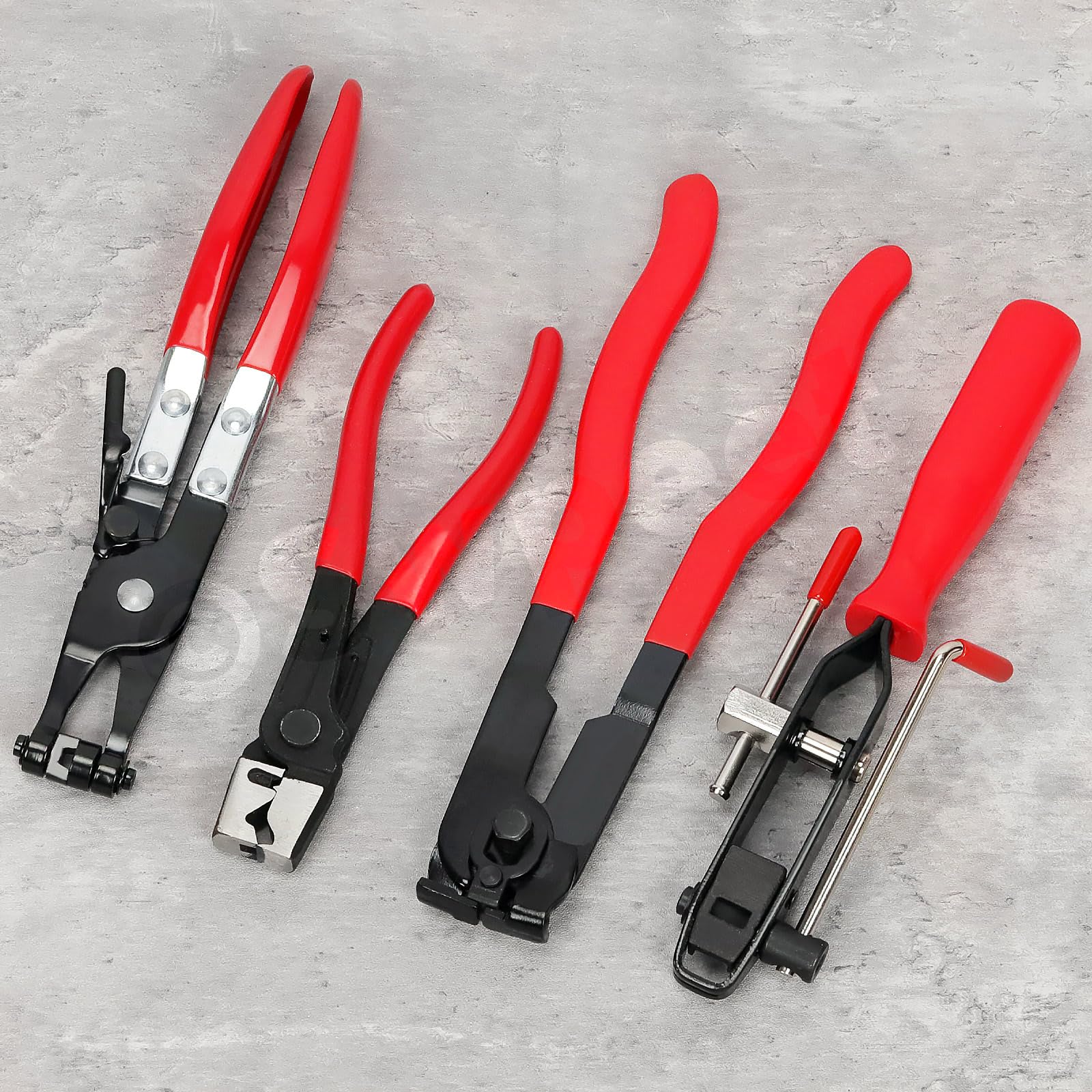 Swpeet Set di 5 morsetti per guarnizione del bagagliaio, morsetti per tubi flessibili, morsetti per asse CV ATV Clic-R con guanti, kit di strumenti per fascette per auto per la maggior parte delle