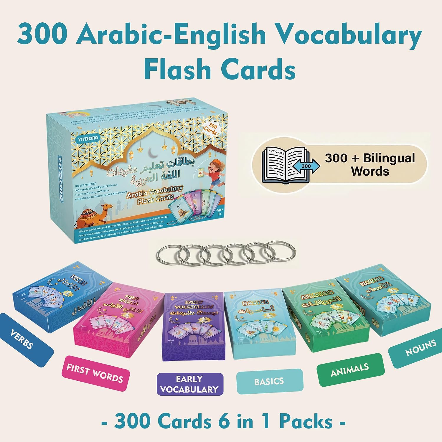 Arabic Flash Cards - Arabic Vocabulary Flash Cards for Beginners and Toddlers, Kids, Teens and Adults Include First Words, Nouns, Verbs image 2
