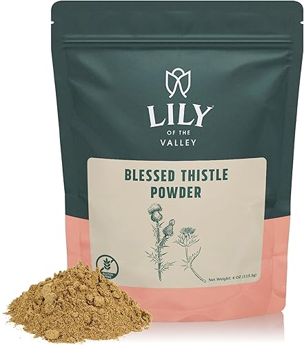LILY OF THE VALLEY Polvo de extracto de cardo bendito, ideal para batidos y jugos, té de cardo mariano, rico en silimarina y antioxidantes, vegano y