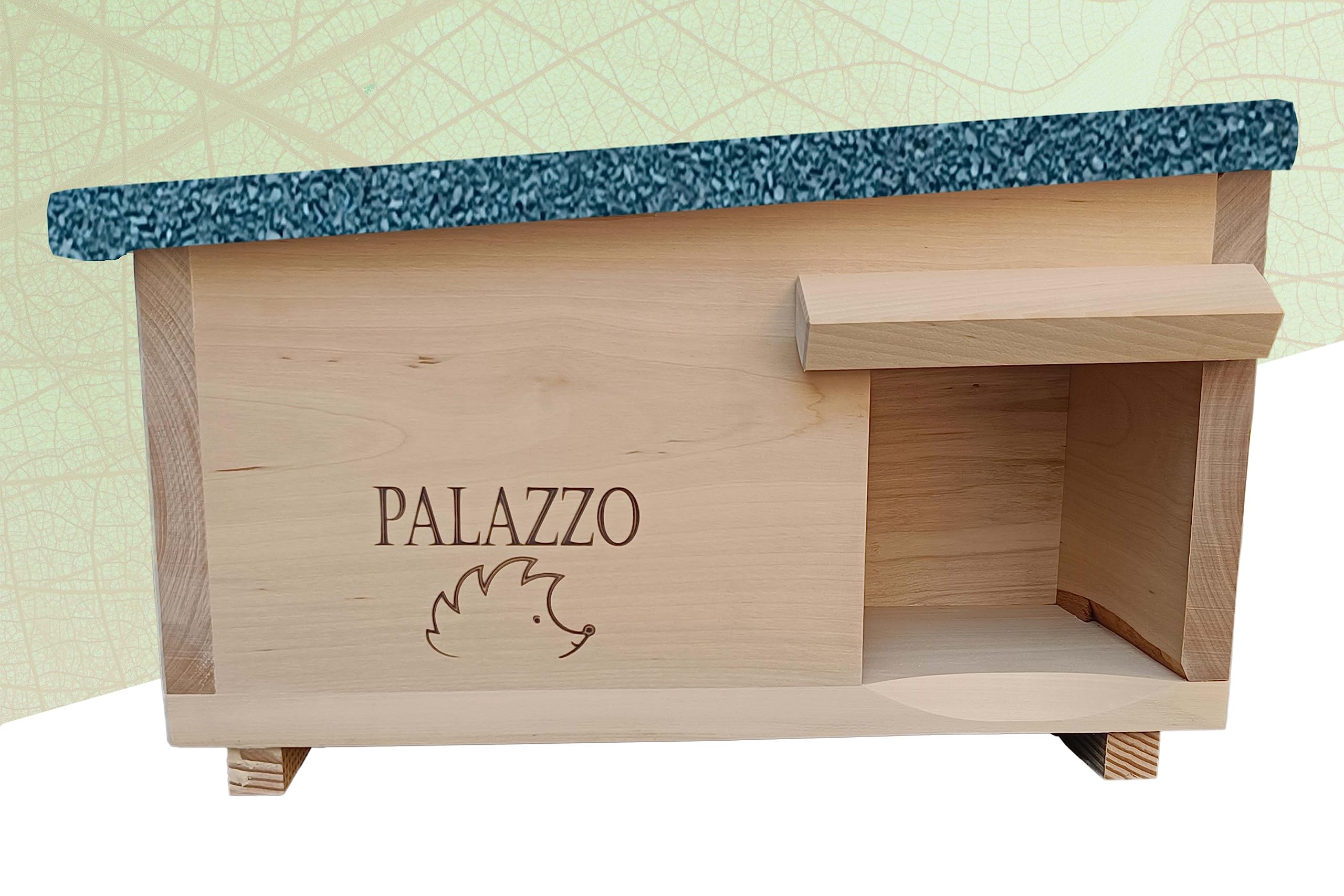 Dokkodo Igelhaus wetterfest aus Holz – Igelhotel & Winterquartier mit Labyrinth-Eingang – Sicherer Unterschlupf für Garten, 47 × 45 × 26 cm Palazzo