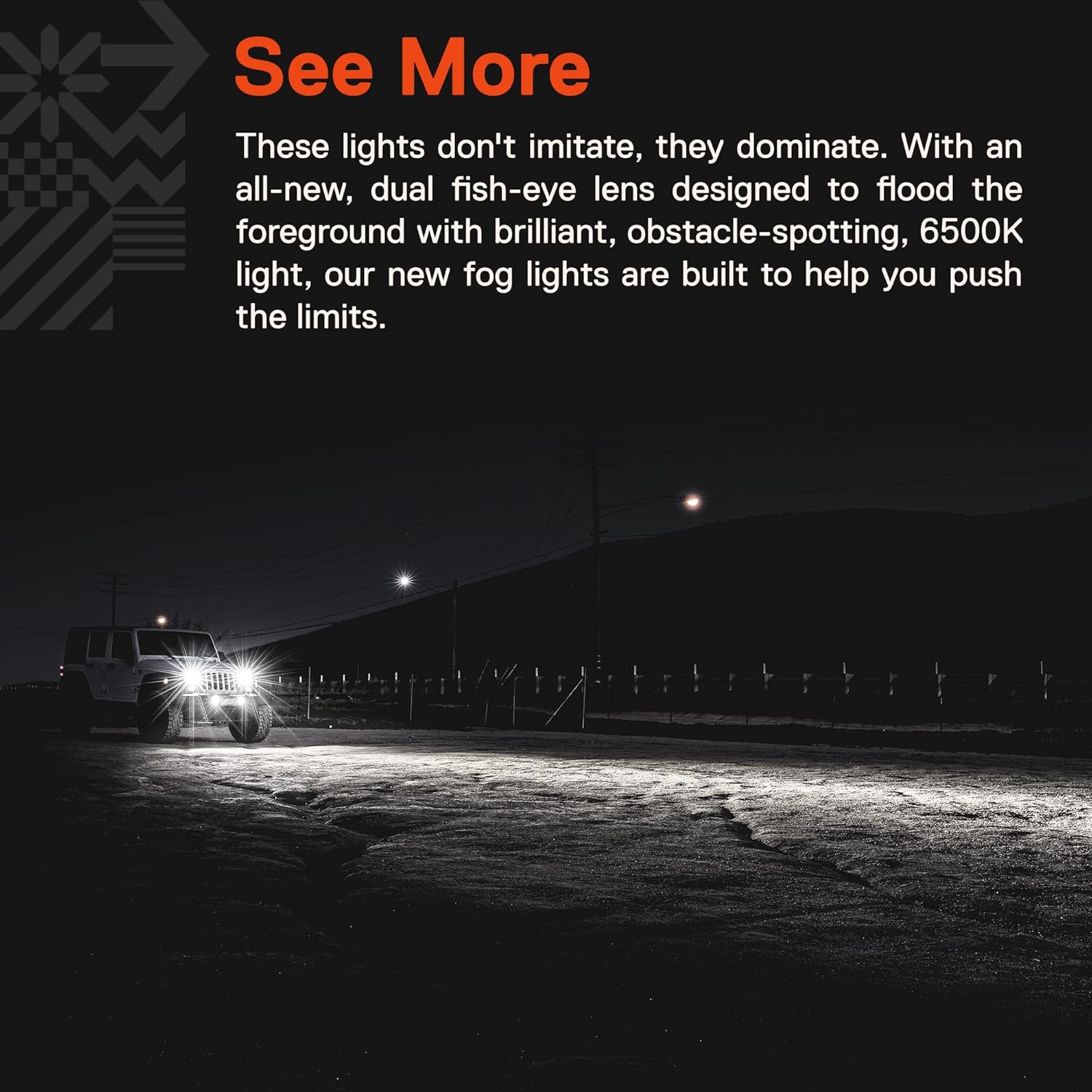 TRUE MODS 4" LED Fog Lights Replacement For 2007-2018 Jeep Wrangler JK Unlimited JKU Sport S Rubicon Sahara Front Bumper Driving Light [Crystal HALO DRL] [Amber Turn Signals] [Fish-Eye Optic] - Chrome