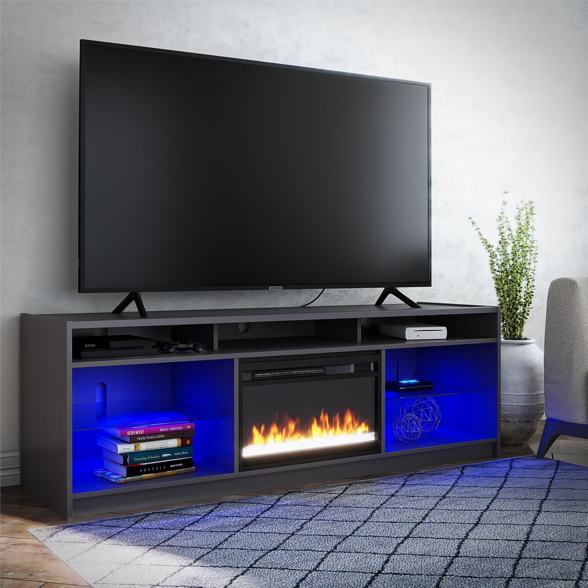 Ameriwood Home Luna Fireplace TV Stand for TVs up to 65