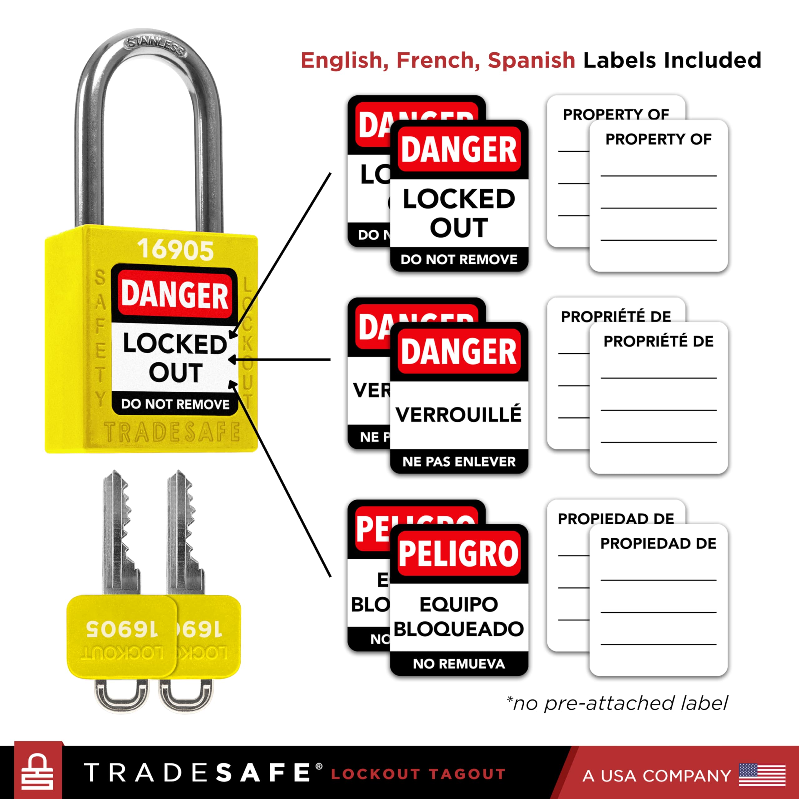 Snapklik.com : Lockout Tagout Locks Set - 7 Yellow Loto Locks, Lockout ...