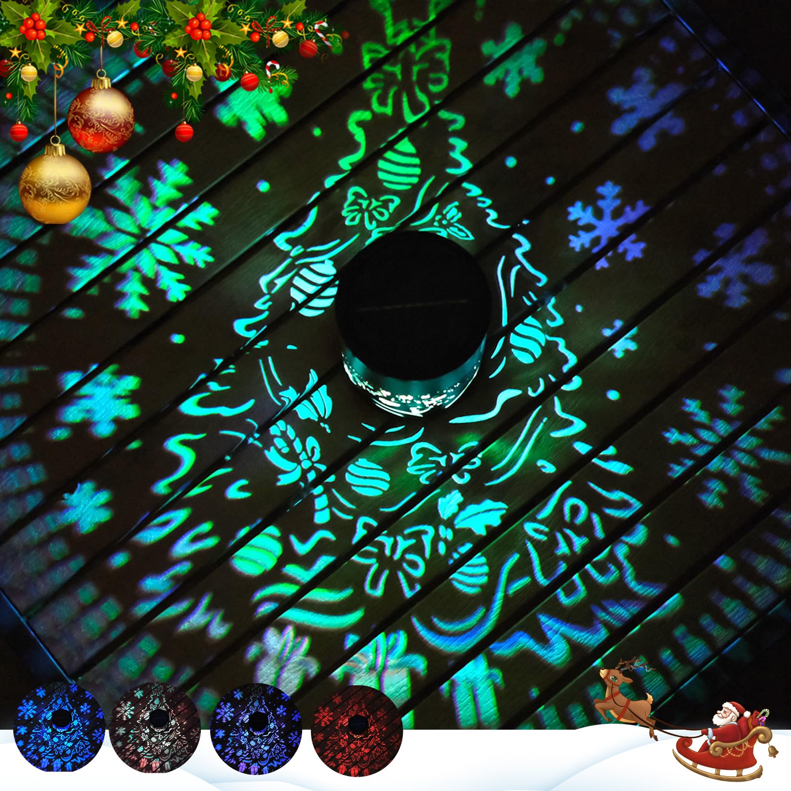 Solar Christmas Tree Decorations Outdoor Lighted Holiday Display for Yard