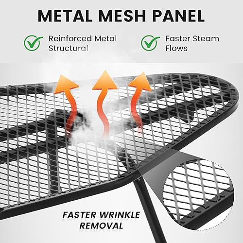 Miniatura 4 de Tabla de planchar pequeña, tabla de planchar plegable compacta, tablero de hierro portátil, panel de malla de metal, almohadilla gruesa de 0.315 in