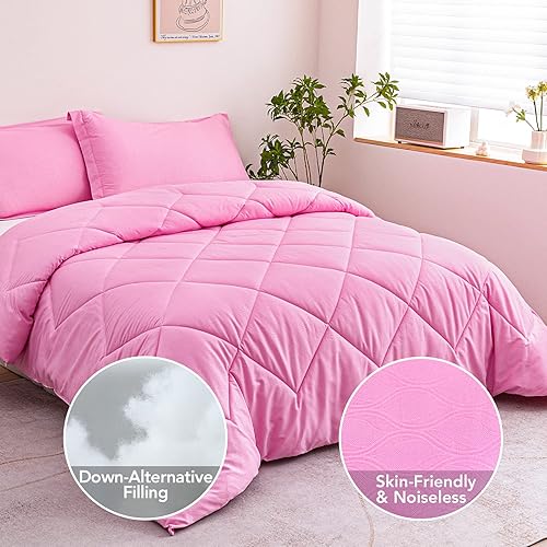 Miniatura 3 de PY HOME & SPORTS Juego de edredón tamaño King de 3 piezas, edredón ligero alternativo al plumón con 2 fundas de almohada para todas las estaciones