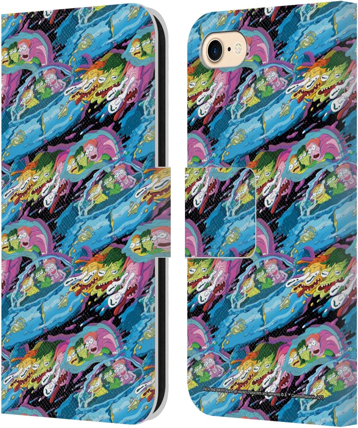 Head Case Designs Officially Licensed Rick and Morty Character Art Season 5 Graphics Leather Wallet Case Compatible with Apple iPhone 7/8 / SE 2020 & 2022