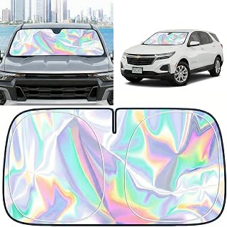 for Chevy Equinox EV 2025-2026 Windshield Sun Shade - Foldable Windshield Cover Sun Shade for Equinox EV Accessories Protect Car from Sun Rays Overlapping UV Reflective Window Sunshade