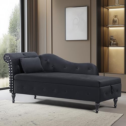 Betoko Bancos de almacenamiento de terciopelo para el extremo de la cama, con brazo enrollado de 60 pulgadas, banco otomano de almacenamiento para