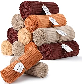 12 Pcs Terracotta Wedding Flannel Throw Blanket Bulk 50 x 60 Inch with to